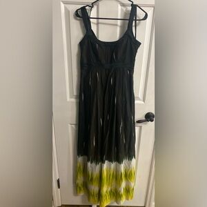 calvin klein tie dye maxi dress Calvin Klein Red/White Tie Dye Striped Maxi Tank Dress Size 4